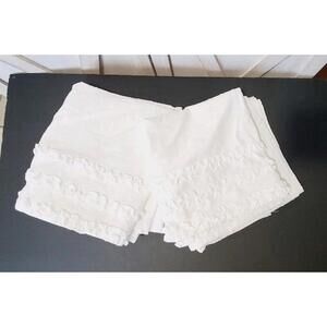 Simply Shabby Chic Pair Ruffled White Window Curtain Panels 80 x 43"